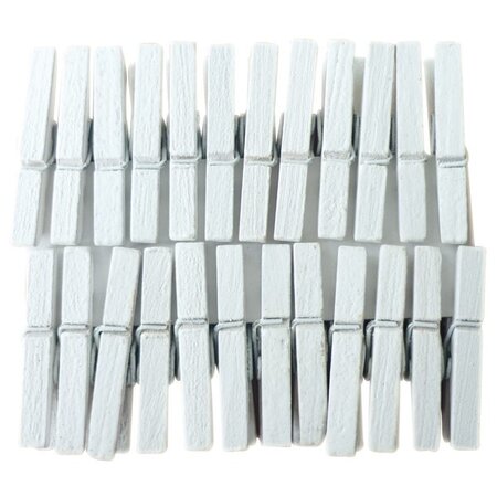 24 mini pinces à linge blanches