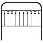 vidaXL Tête de lit métal noir 107 cm