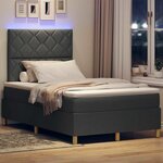 vidaXL Lit à ressorts avec matelas Gris foncé 120 x 190 cm tissu