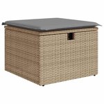 vidaXL Salon de jardin avec coussins 8 Pièces beige résine tressée