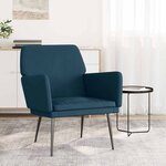 vidaXL Fauteuil Bleu 62x79x79 cm Velours