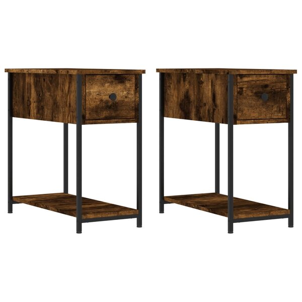 vidaXL Tables de chevet 2 Pièces chêne fumé 30x60x60 cm bois d'ingénierie