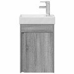 vidaXL Meuble de salle de bain avec robinet Sonoma gris