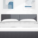 vidaXL Tête de lit LED avec tête de lit Gris foncé 160 cm Polyester