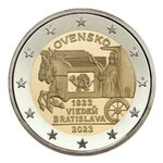 2 euros commémorative Slovaquie 2023 - Voie postale à cheval.