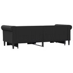vidaXL Lit de jour avec gigogne et tiroirs sans matelas noir 90x200 cm