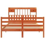 vidaXL Lit bibliothèque sans matelas cire marron 140x190 cm pin massif
