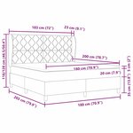 vidaXL Lit à box spring avec matelas - Gris foncé  180x200 cm  Tissu
