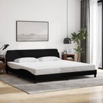 vidaXL Cadre de lit sans matelas noir 200x200 cm tissu