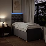 vidaXL Sommier à lattes de lit avec matelas Taupe 90x200 cm Tissu