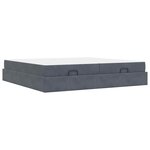 vidaXL Cadre de lit Gris foncé 200 x 200 cm Velours