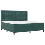 vidaXL Lit à ressorts avec tête de lit Vert foncé 200 x 200 cm Velours