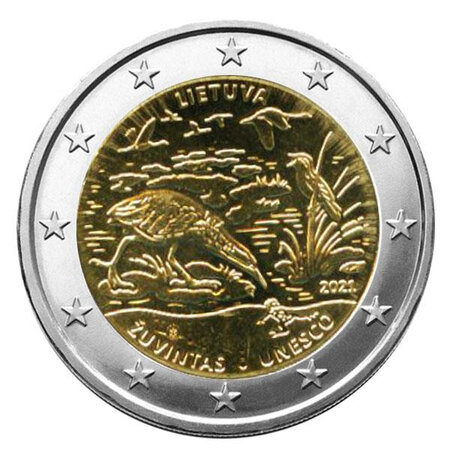 Monnaie 2 euros commémorative lituanie 2021 - unesco