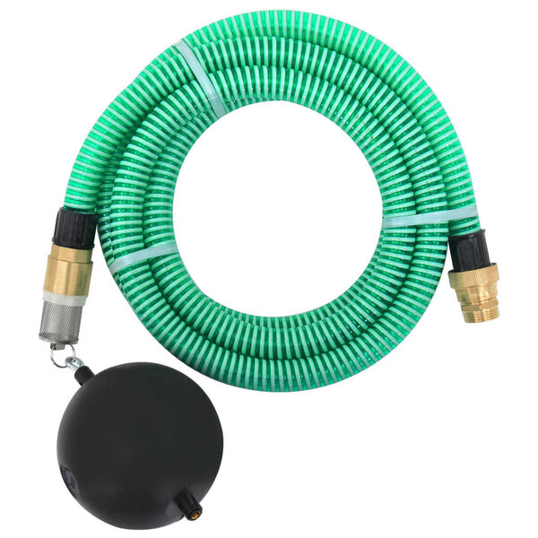 vidaXL Tuyau d'aspiration avec raccords en laiton vert 1 1" 20 m PVC