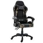vidaXL Fauteuil de jeux vidéo Noir et camouflage Similicuir