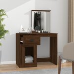 vidaXL Coiffeuse et miroir chêne marron 90x50x132 5 cm bois ingénierie