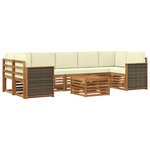 vidaXL Ensemble de canapés d'extérieur 8 Pièces Naturel et Crème