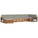 vidaXL Ensemble de canapés d'extérieur 7 pc Gris Naturel et Clair