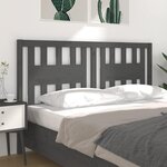 vidaXL Tête de lit Gris 186x4x100 cm Bois massif de pin