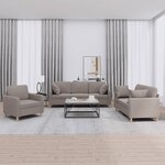 vidaXL Ensemble de canapés 3 Pièces avec coussins taupe tissu