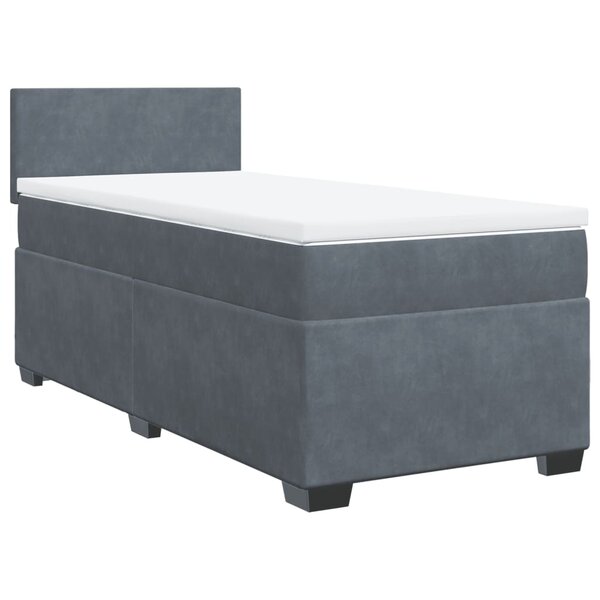 vidaXL Sommier à lattes de lit et matelas Gris foncé 80x200 cm Velours