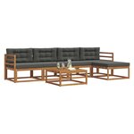 vidaXL Ensemble de canapés d'extérieur 6 Pièces Naturel et Anthracite