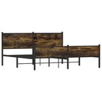vidaXL Cadre de lit en métal sans matelas chêne fumé 160x200 cm