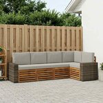 vidaXL Ensemble de canapé d'angle 5 Pièces Naturel et gris clair