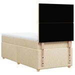 vidaXL Sommier à lattes de lit et matelas Crème 90x190 cm Tissu