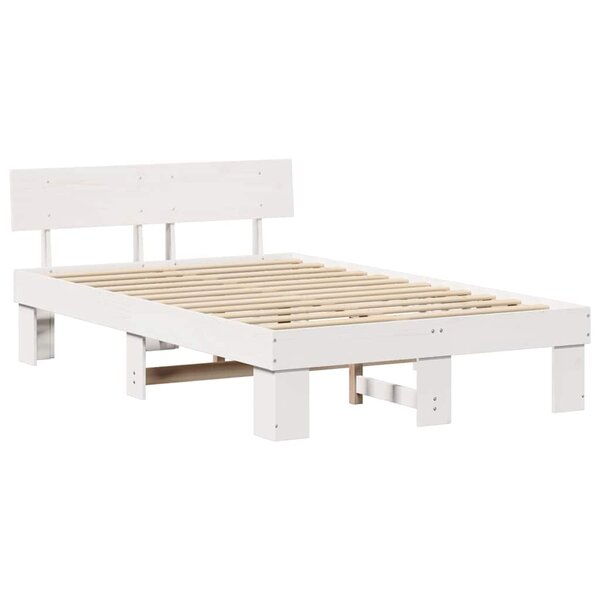 vidaXL Cadre de lit Blanc 120 x 190 cm Bois massif en pin