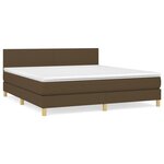 vidaXL Sommier à lattes de lit avec matelas Marron foncé 160x200 cm
