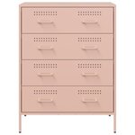 vidaXL Buffet rose 68x39x89 cm acier
