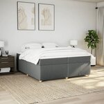 vidaXL Sommier à lattes de lit avec matelas Gris foncé 200x200cm Tissu