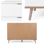 Commode avec 6 tiroirs en bois blanc 86 5x120x40cm