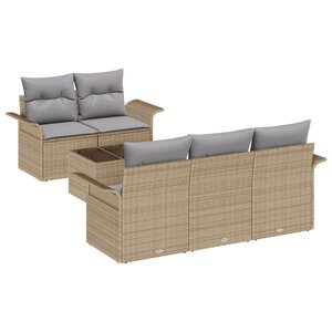 Ensemble de Canapés de Jardin de 6 Pièces avec Coussins