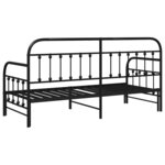 vidaXL Cadre de lit de jour avec tête de lit Noir 80 x 200 cm Acier