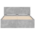 vidaXL Cadre de lit avec tête de lit et LED gris béton 140x200 cm