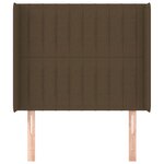 vidaXL Tête de lit avec oreilles Marron foncé 93x16x118/128 cm Tissu