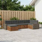 vidaXL Ensemble de canapés d'extérieur 6 Pièces Naturel et Anthracite
