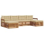 vidaXL Ensembles de canapés avec coussin 6 Pièces Naturel et Beige