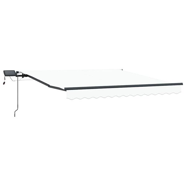 vidaXL Auvent Rétractable Blanc 350 x 250 cm tissu