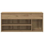 vidaXL Banc à chaussures chêne artisanal 102x30 5x45cm bois ingénierie