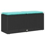 vidaXL Banc de jardin avec coussin noir 110x40x44 cm résine tressée