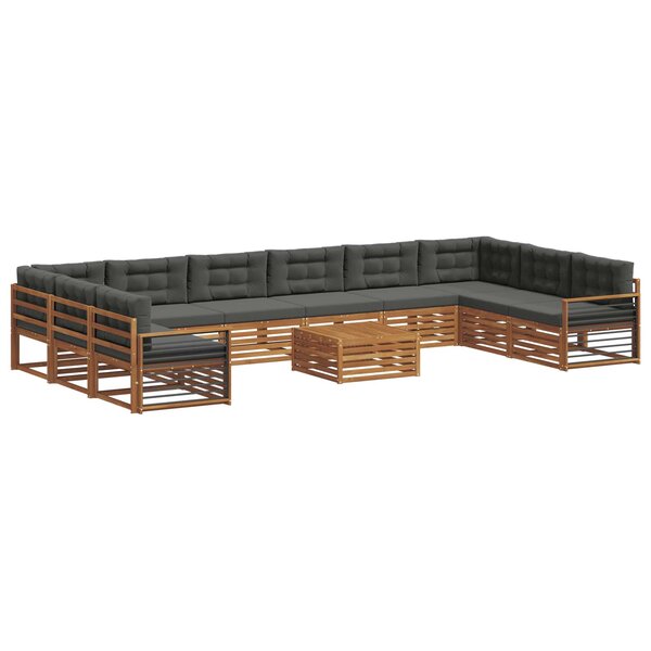 vidaXL Ensembles de canapés 11 pc Naturel et Anthracite