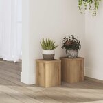 vidaXL Supports pour plantes 2 Pièces chêne artisanal bois d'ingénierie