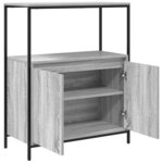 vidaXL Meuble de salle de bain avec étagères sonoma gris 76 5x35x95 cm