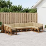 vidaXL Ensemble de canapés d'extérieur 10 Pièces Naturel et Beige