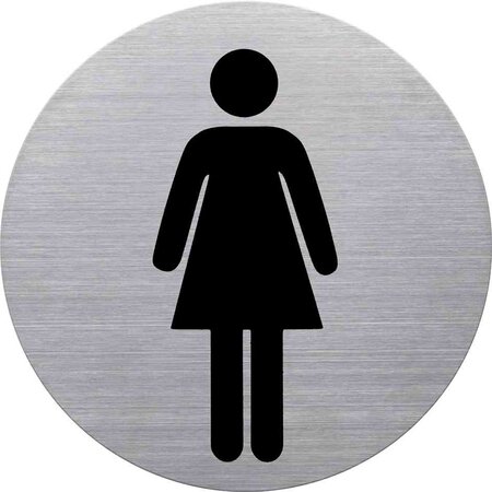 Pictogramme 'WC-Dame', diamètre: 115 mm, argent HELIT