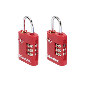 4686EURT Pack de 2 Cadenas à Combinaison TSA Couleur Aléatoire 6 3 x 3 x 1 4 cm
