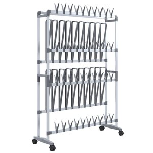 vidaXL Étagère à chaussures avec roulettes Argenté 89x27x120 cm